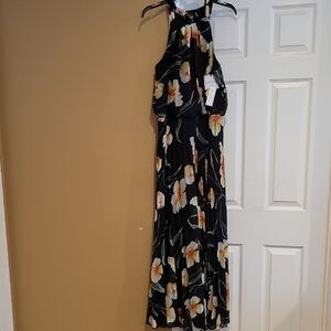 Premier Black Floral Halter Maxi Dress for All Occasion